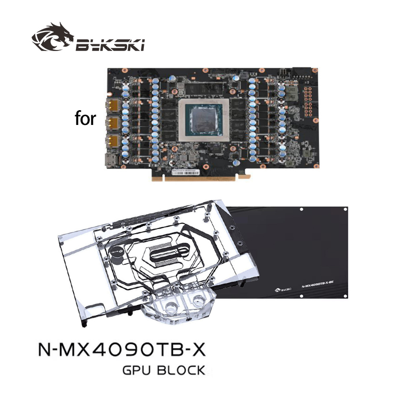 Rtx 4090 Water Block Full Cover - Водоблок Bykski N-MX4090TB-X для видеокарты MAXSUN